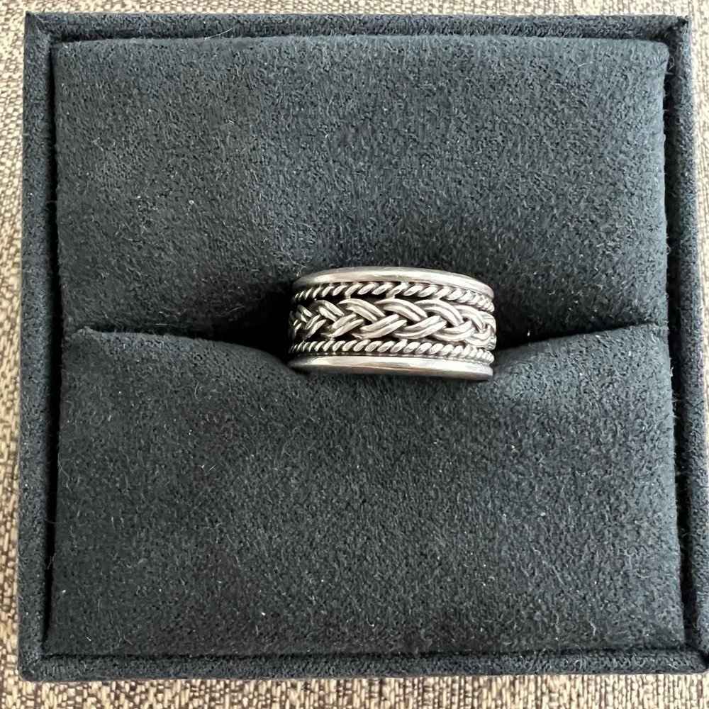 Sterling silver braided rope band ring-sz7